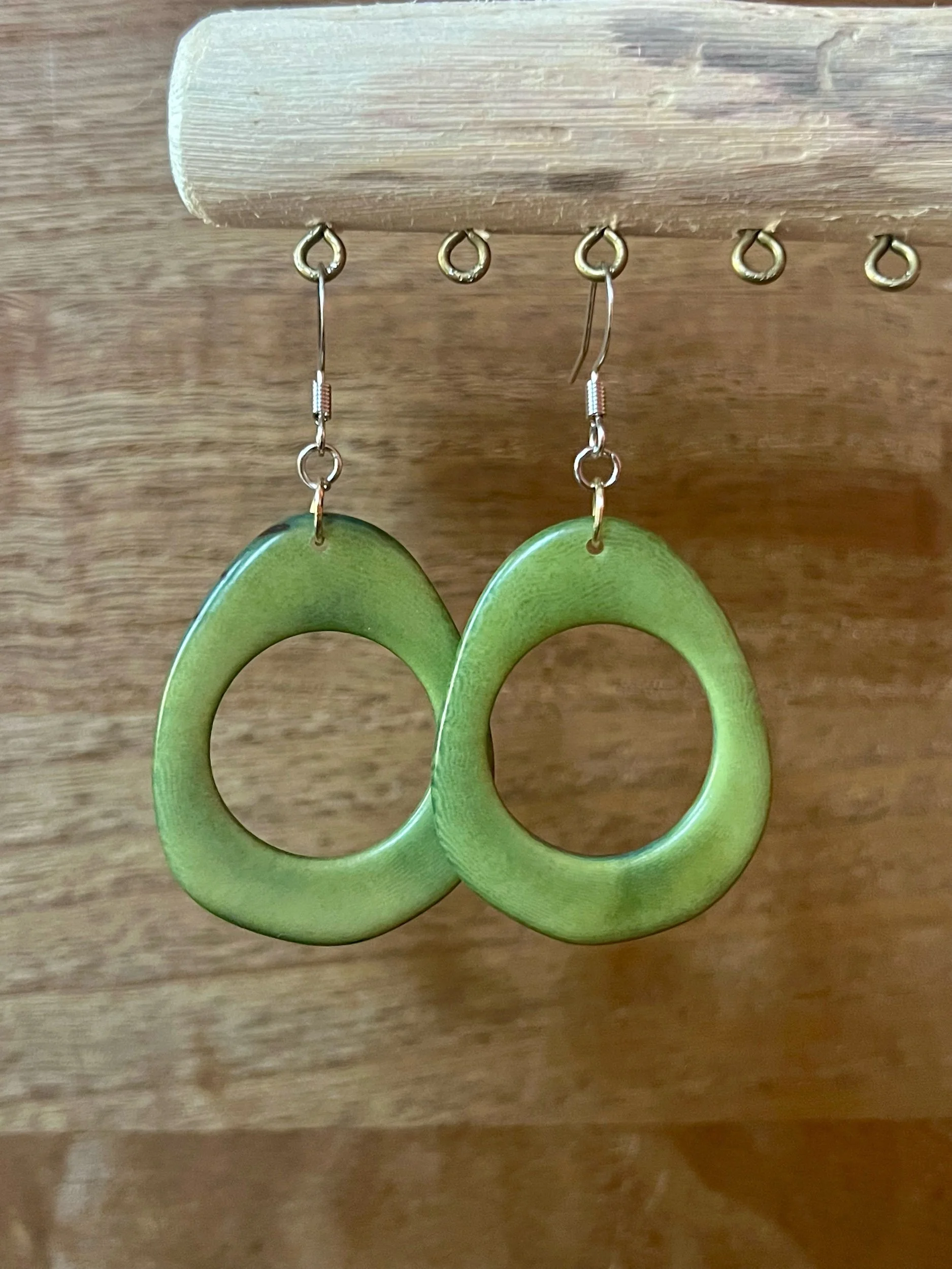Luna Tagua Hoop Earrings