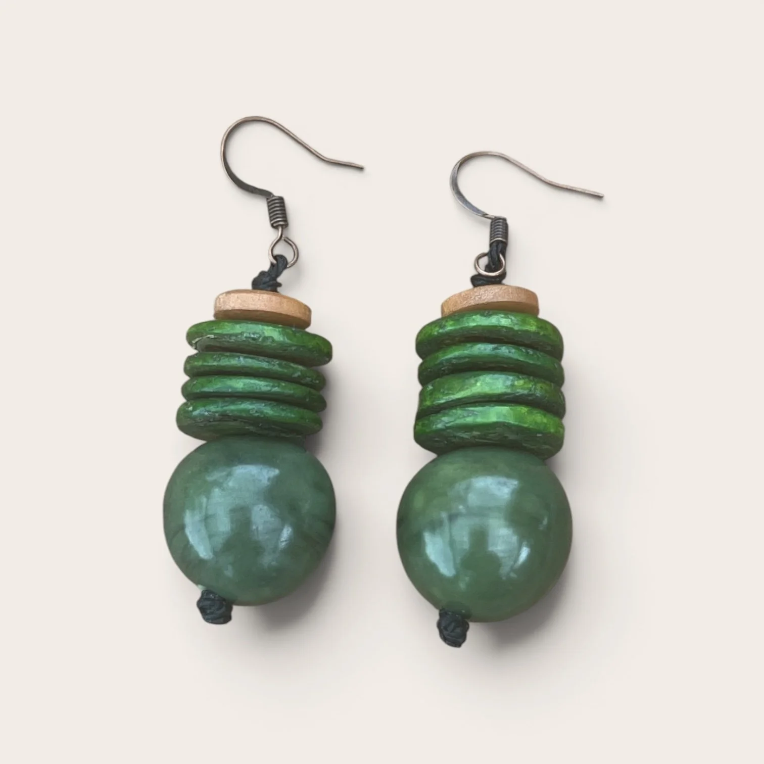 Coconut and Bombona Seed Earrings