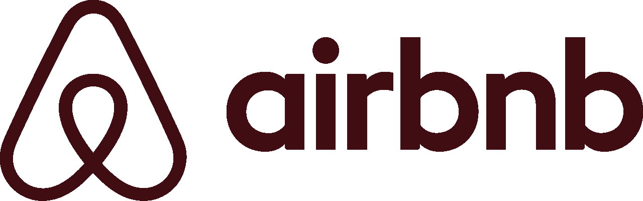 Airbnb logo with a stylised heart-shaped house icon to the left of the word 'airbnb' in lowercase letters.