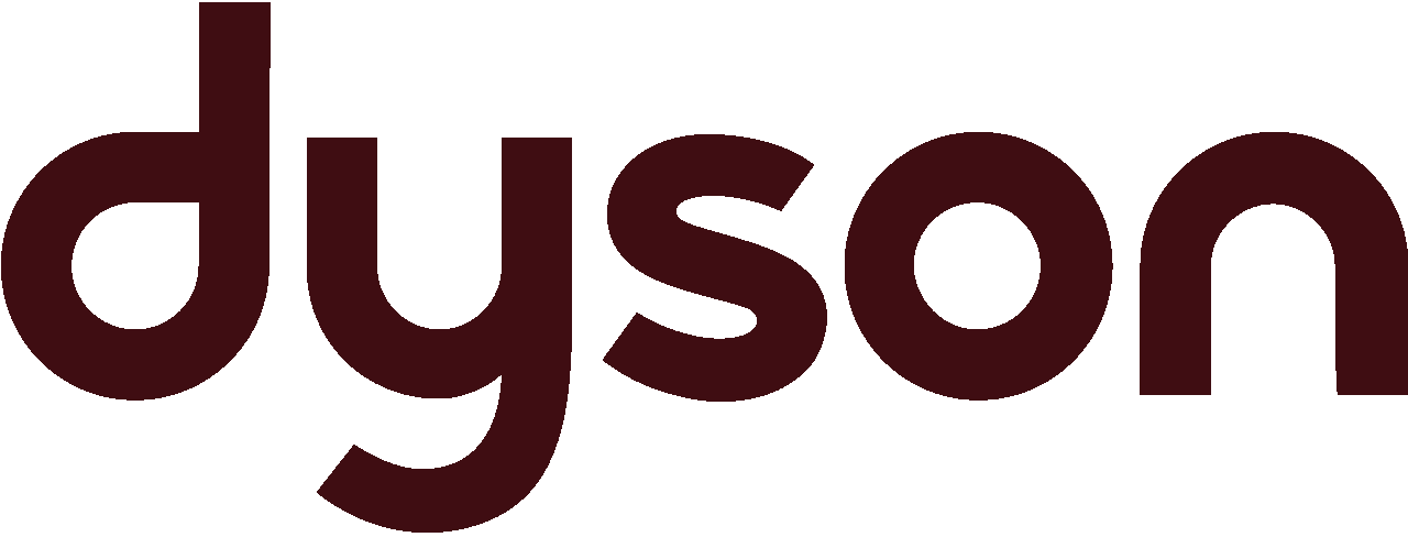 Dyson logo written in large, dark red letters.