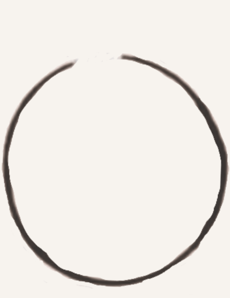 thin imperfect circle with small section broken near the top