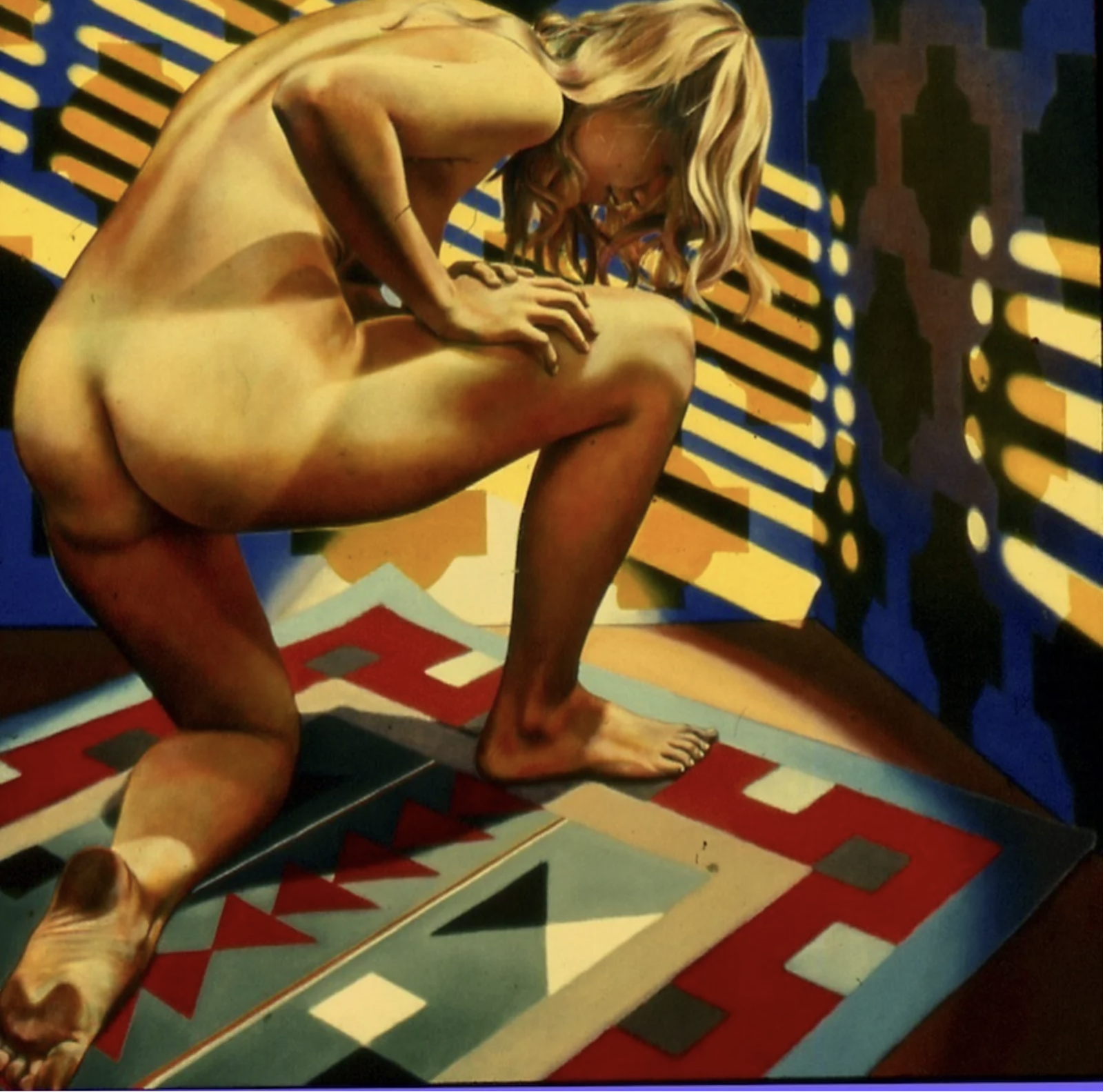 Nude, Rug, Light II, 1975
Oil on canvas, 68" x 68"