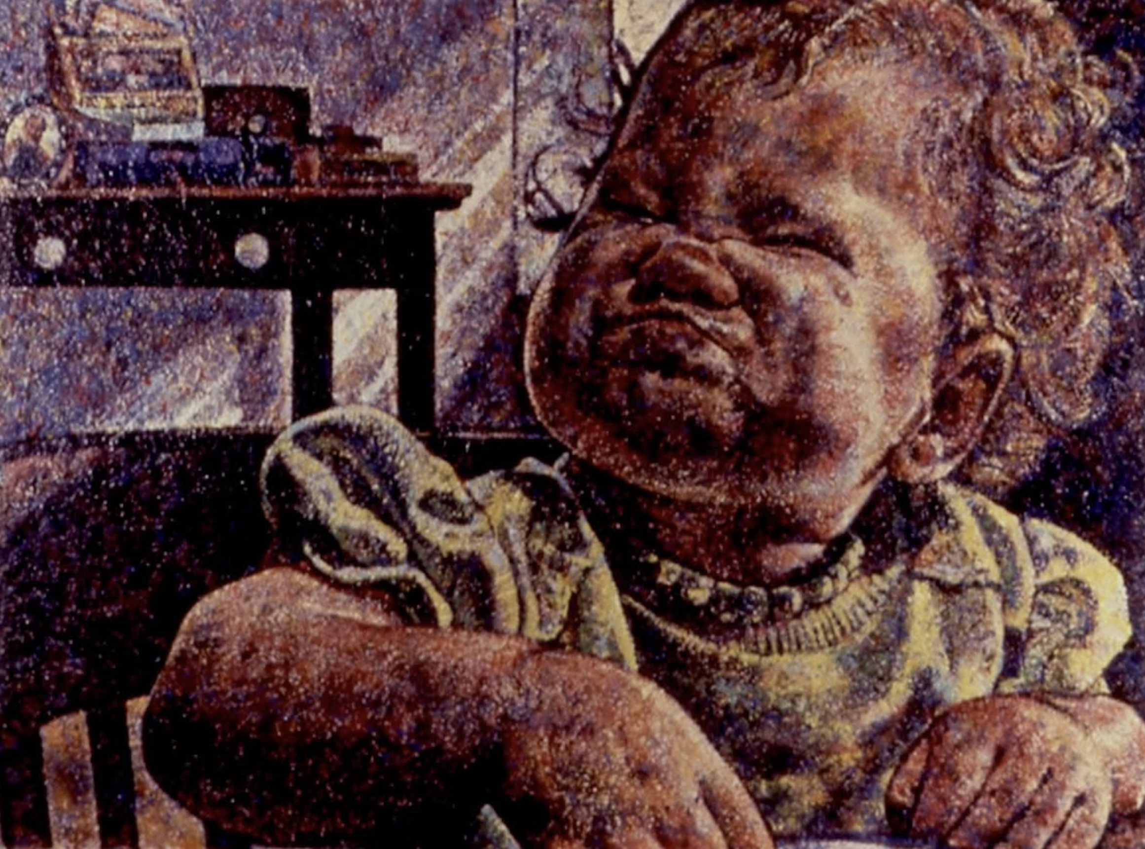 Early Lunch, 1980, 56" x 76", Oil on polymered paper