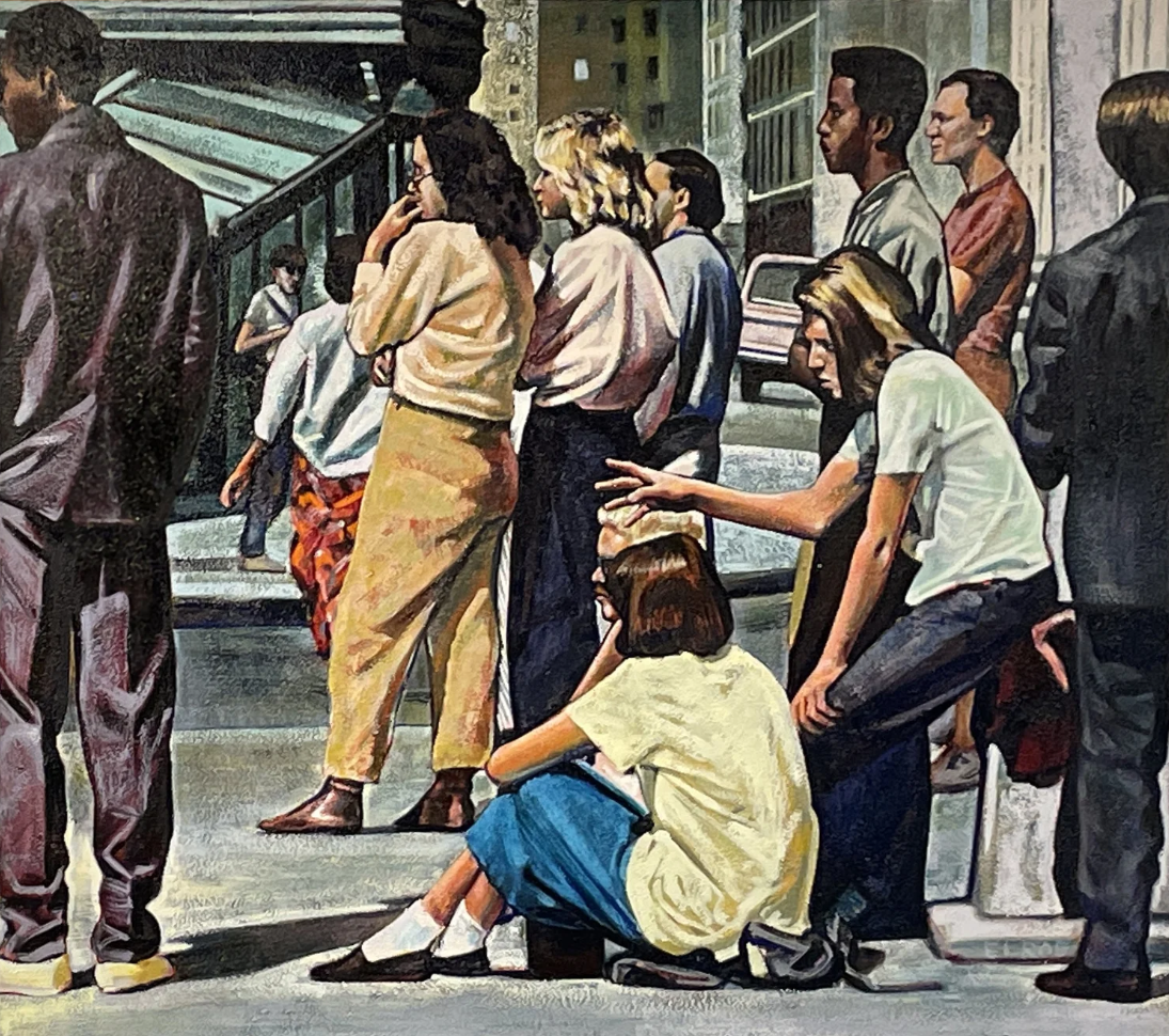 Nine who saw the same thing, 1988
Oil on canvas, 60" x 68"