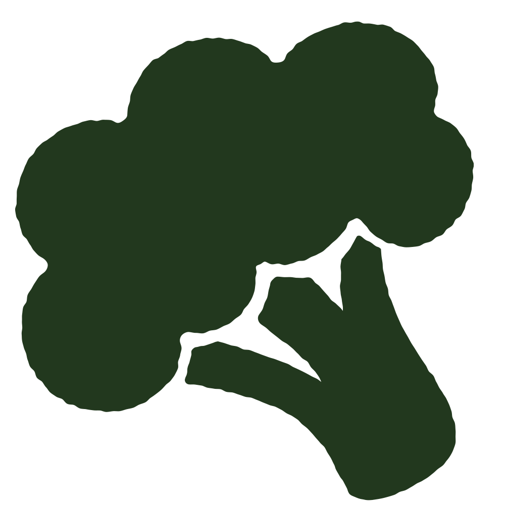 Silhouette of a broccoli floret.