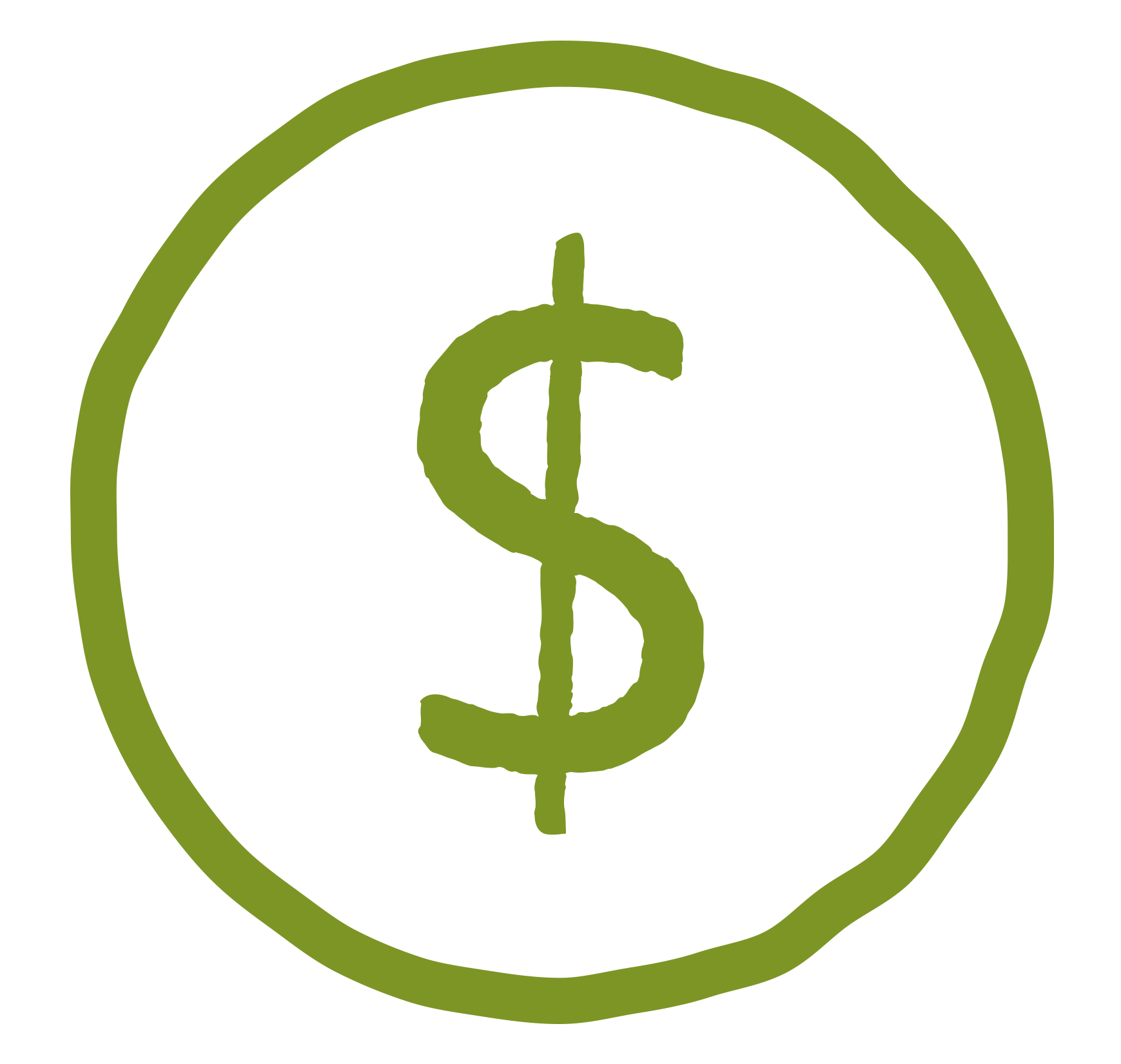 A neon green dollar sign inside a neon green circle on a black background.