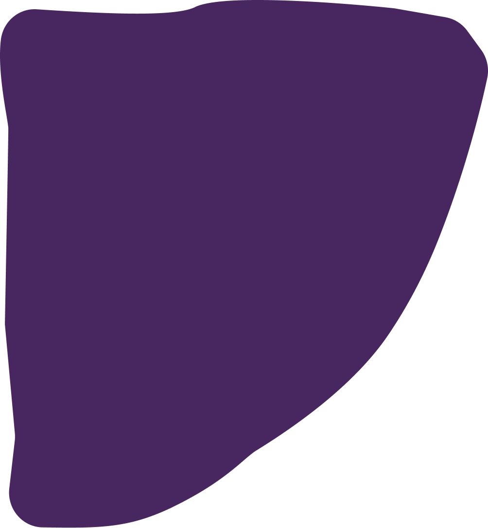A simple, abstract illustration of a purple shape.