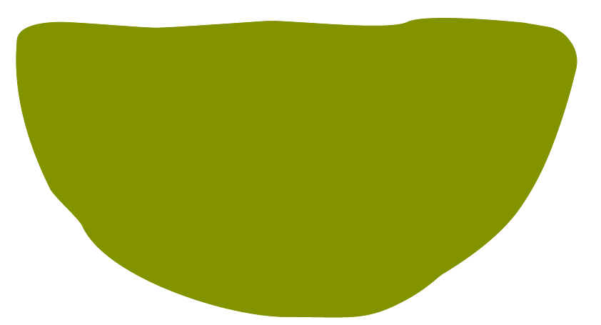 Green bowl viewed from the side.