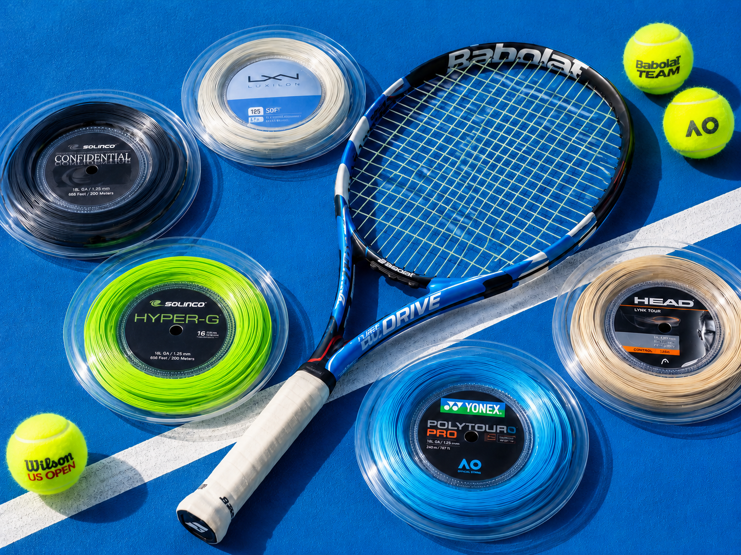 Image of tennis strings for Precision Stringing Lab
