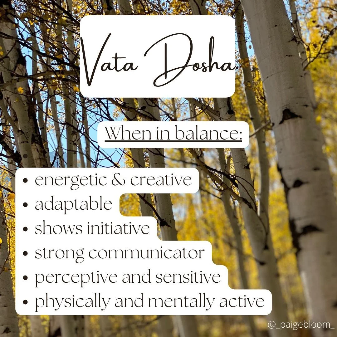 Vata dosha.. you trouble maker&hellip; we all have that vata friend.. the creative, whimsical, might show up might not kinda person. Our society loves their independence and freedom.. their thin frame (hello diet culture) and breezy unattached nature