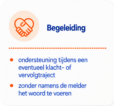 Begeleiding bij klacht- of vervolgtraject door vertrouwenspersoon