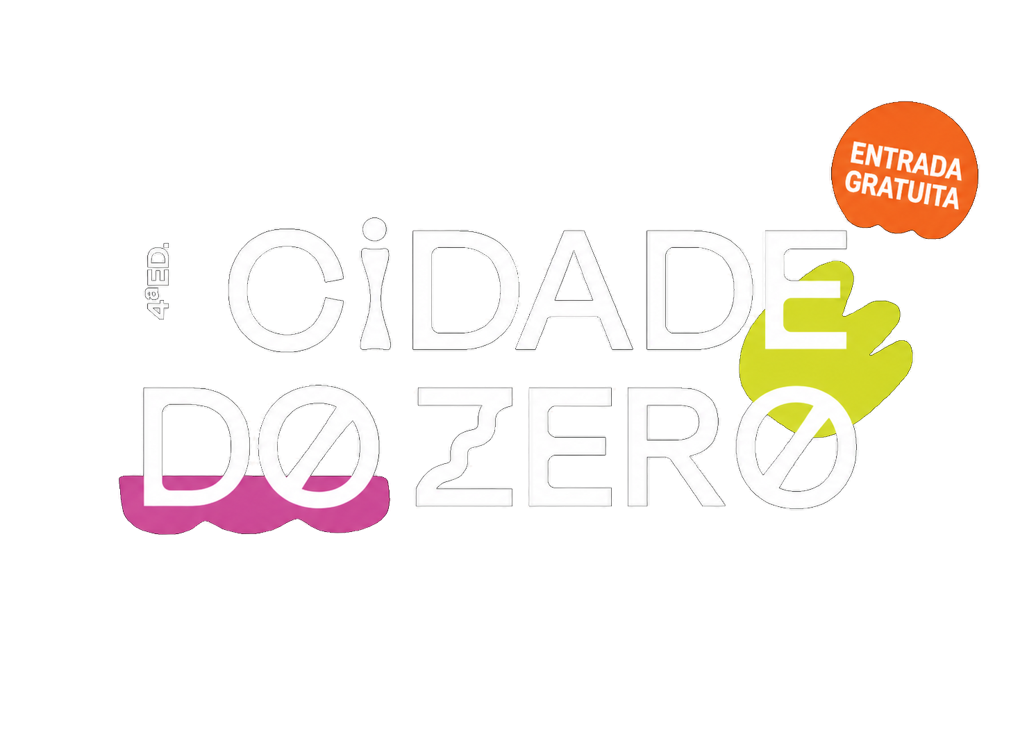Colorful logo with text 'Ciudad de México'. The logo includes a green leaf, a pink mustache, and an orange speech bubble that says 'Entrada Gratuita'.