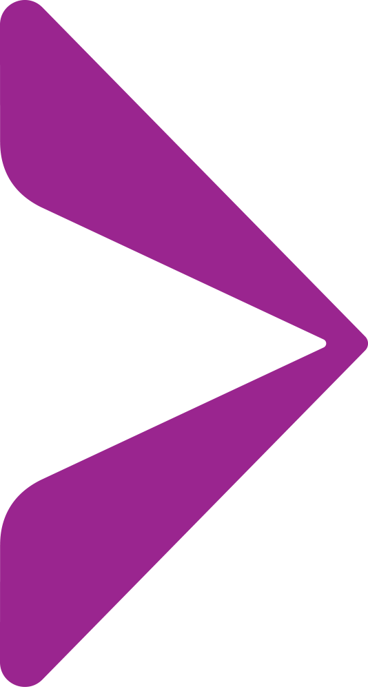 Purple and black geometric logo with a stylized arrow shape.