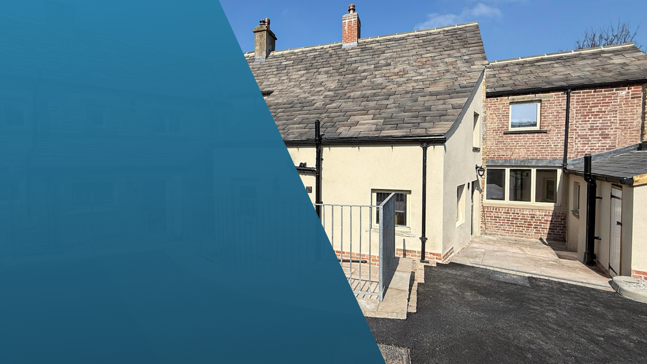 Traditional property converted into two modern self-contained apartments with new external landscaping.