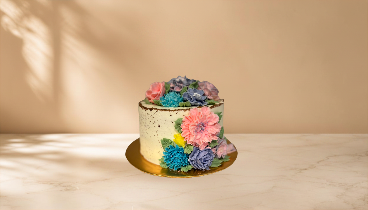 one tier flower cake.png