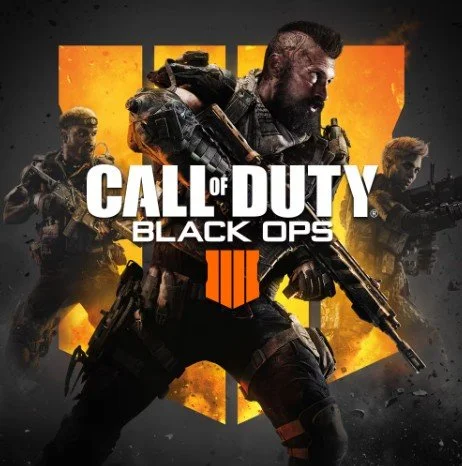 Cover art for the video game Call of Duty: Black Ops Cold War, featuring a soldier in tactical gear holding a gun with a fiery background and four other soldiers behind him.