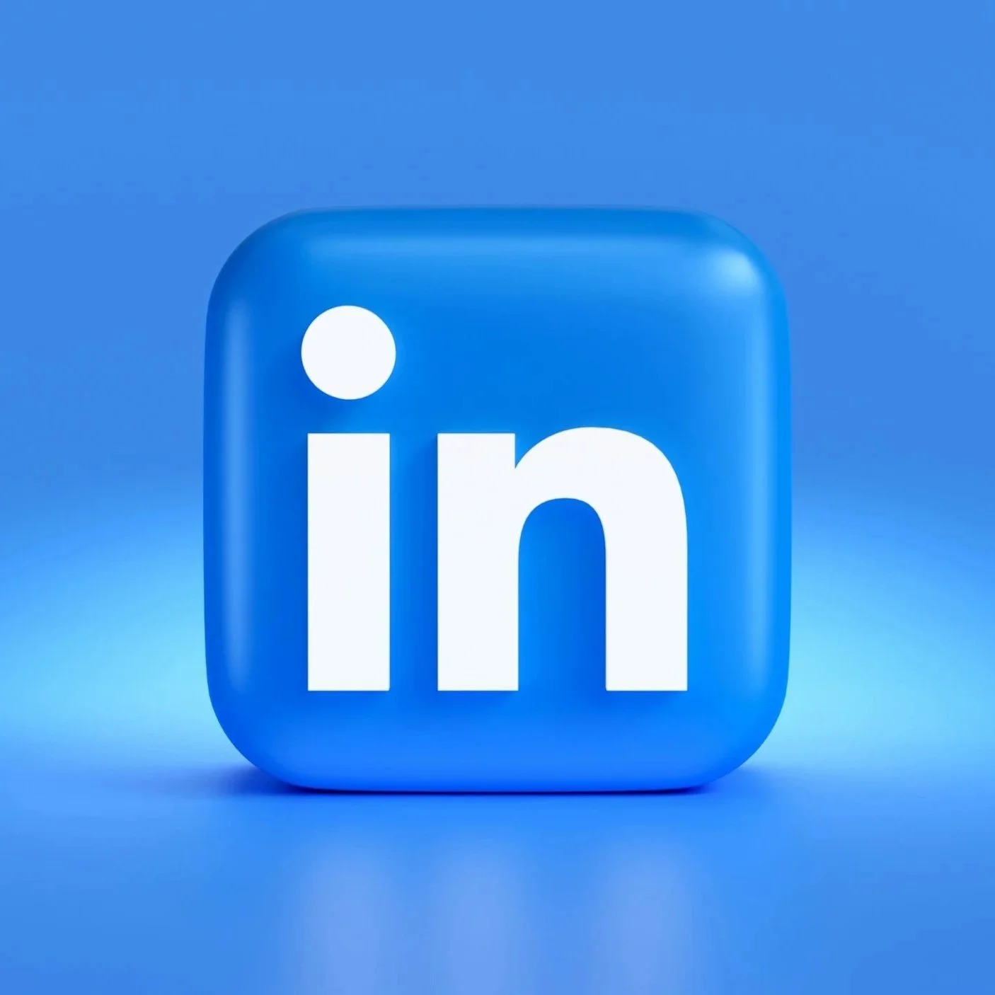 LinkedIn logo with a blue background.
