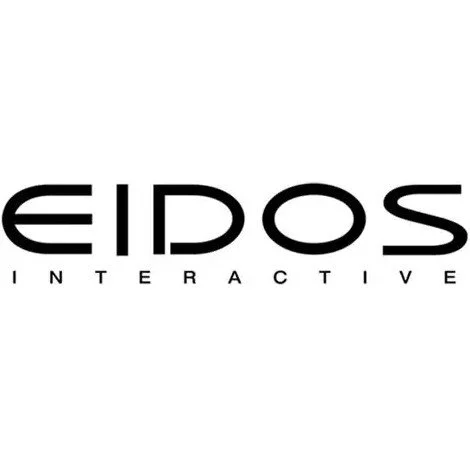 Eidos Interactive logo in black on a white background.