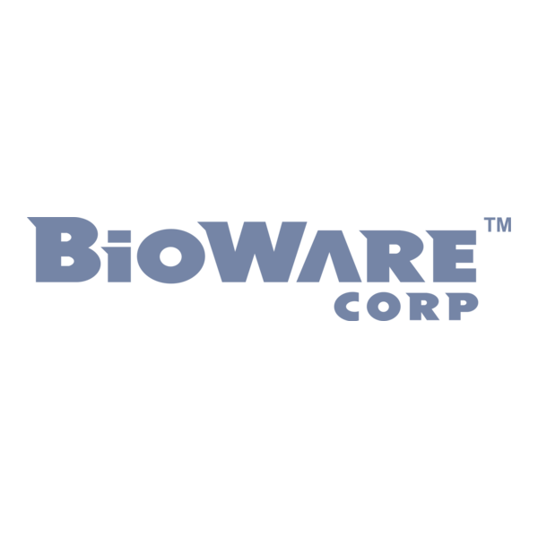 Bioware Corp logo with the words 'BioWare CORP' in blue text on a white background.