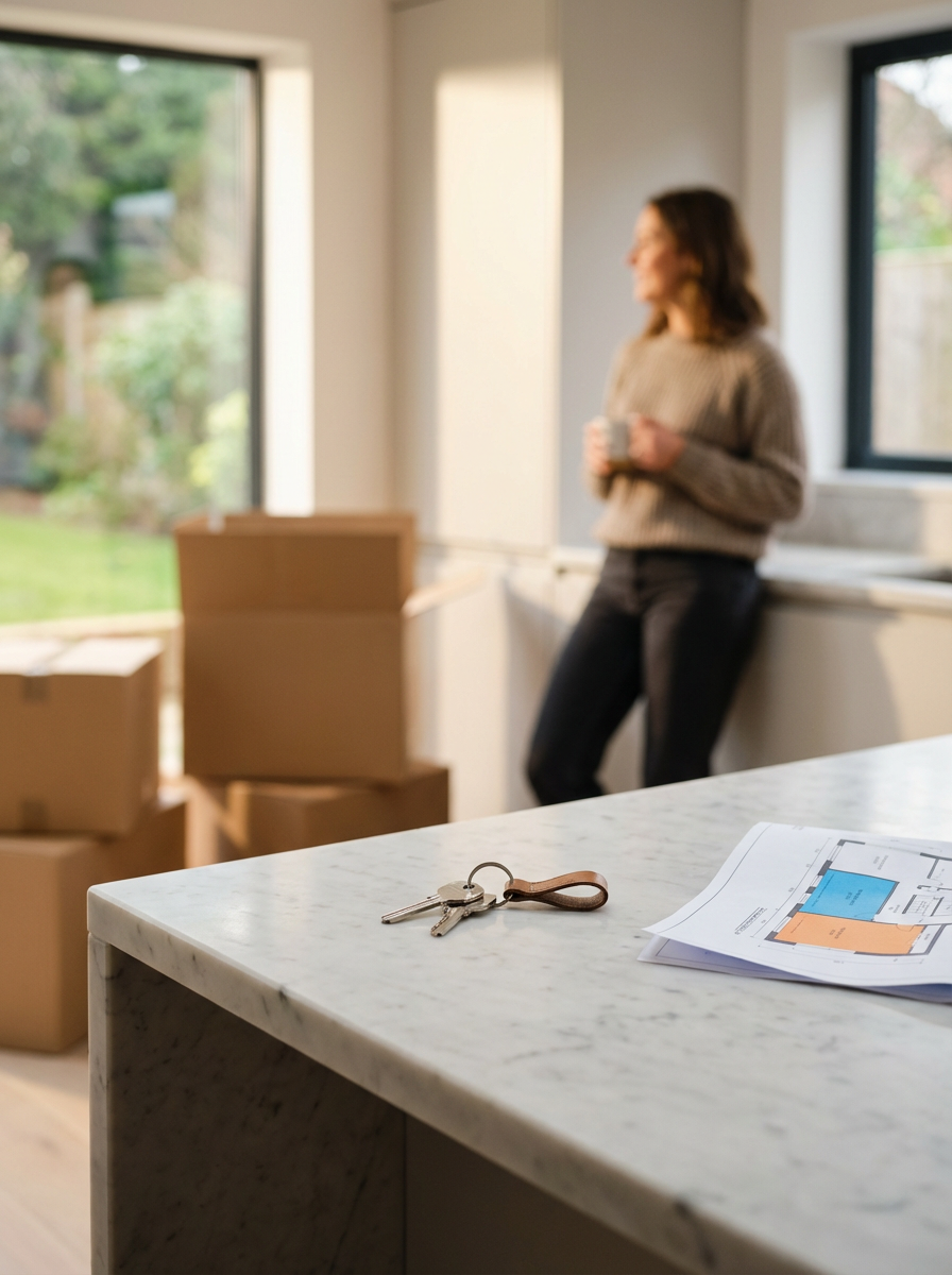 Woman moving into a new property