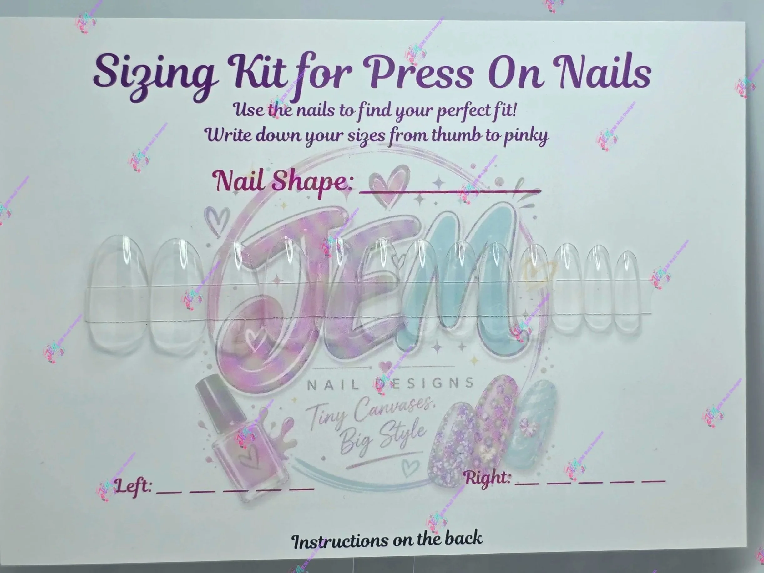 Precision Fit Press On Nail Sizing Kit