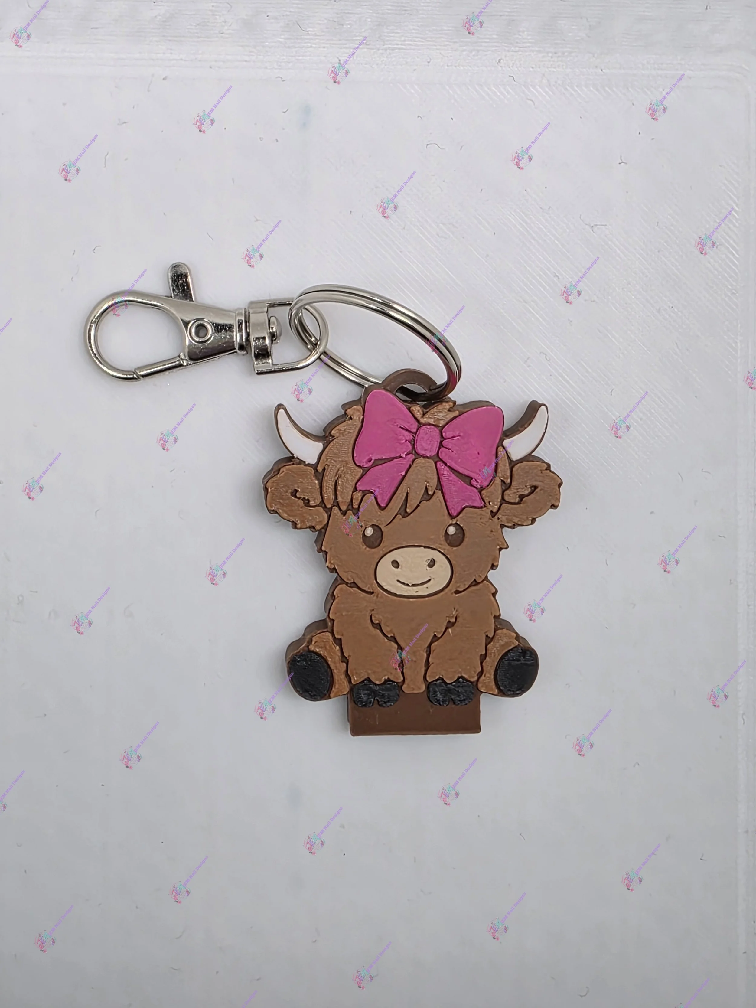 Highland Cow Nail Saver Keychain