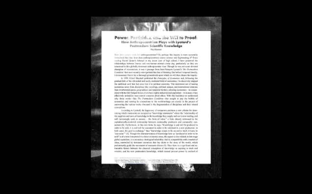 Power, Pesticides, and the Will to Proof: How Anthropocentrism Plays With Lyotard’s Postmodern Science