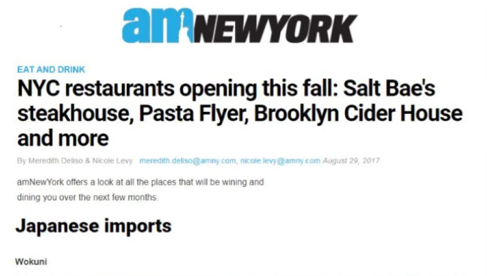 [amNewYork] NYC Restaurants Opening This Fall