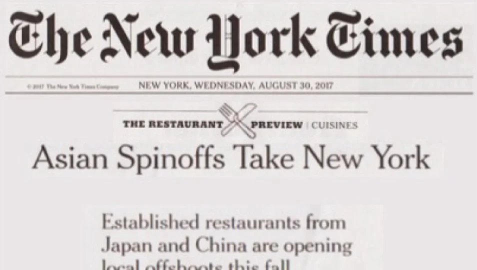 [The New York Times] Asian Spinoffs Take New York