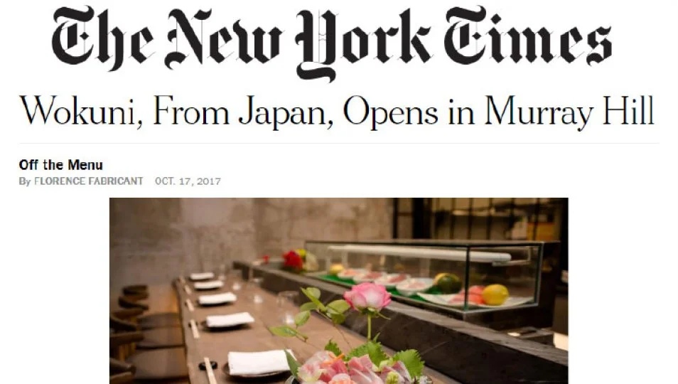 [The New York Times] Wokuni, From Japan, Opens in Murray Hill