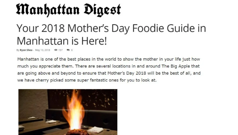 [Manhattan Digest] Your 2018 Mother’s Day Foodie Guide in Manhattan is Here!