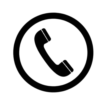 Icon of a telephone receiver inside a circle, indicating a call or contact.