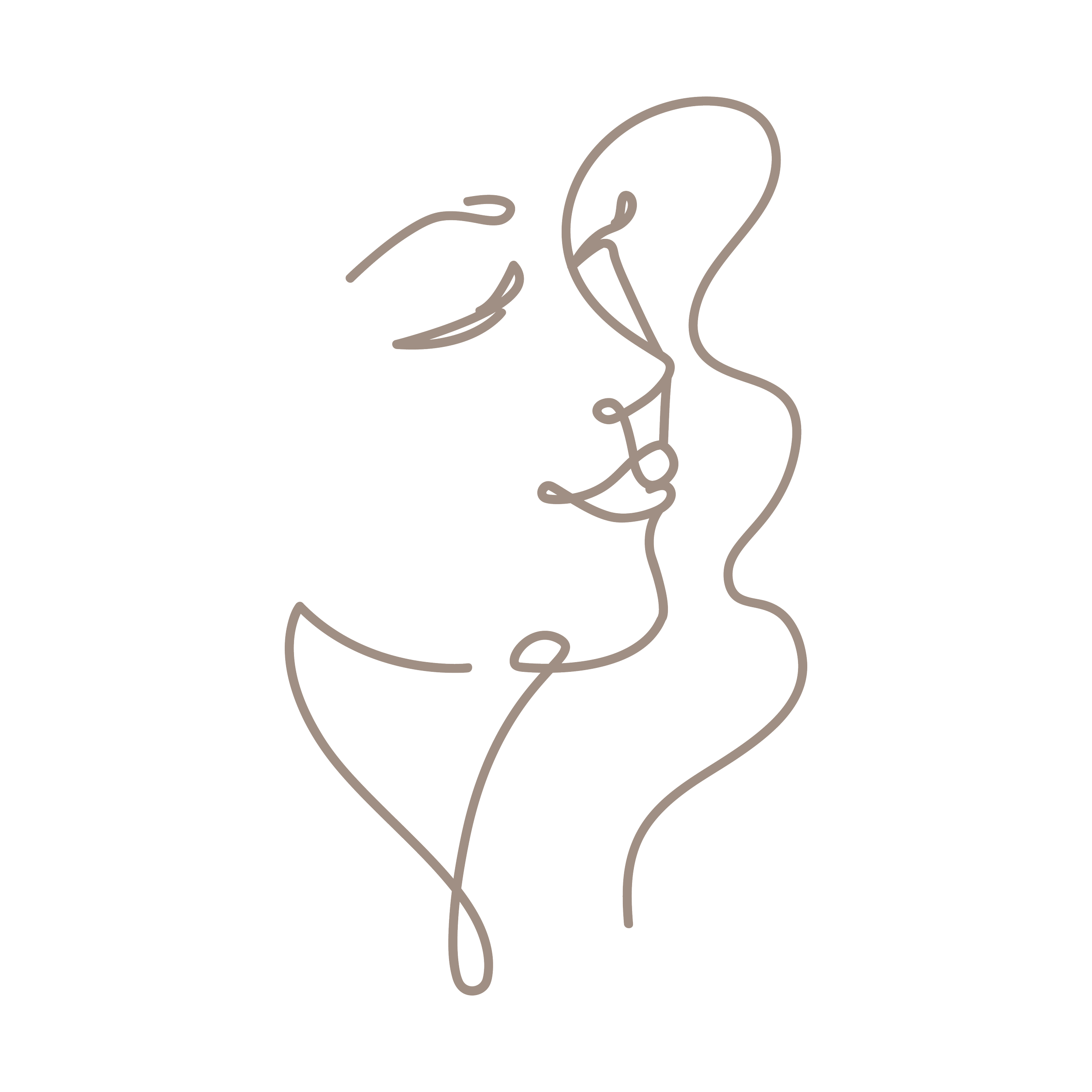 A minimalist line drawing of an aesthetic face.