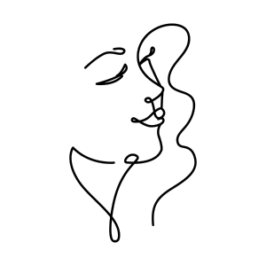 Black balloons and a balloon with a curly ribbon design.