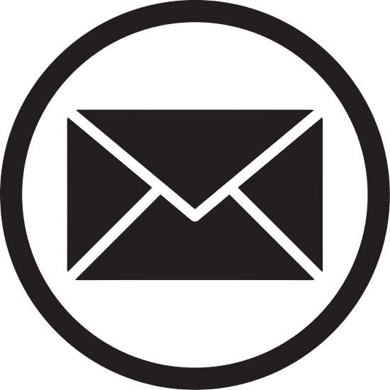An icon of an envelope inside a circle, representing email or messaging.