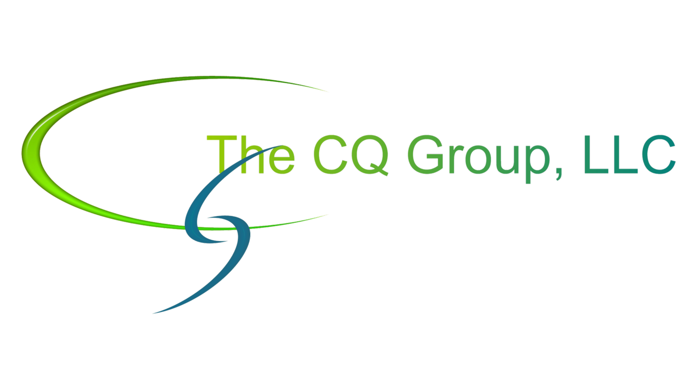 Logo of The CQ Group, LLC with stylized swoosh design in green and blue.