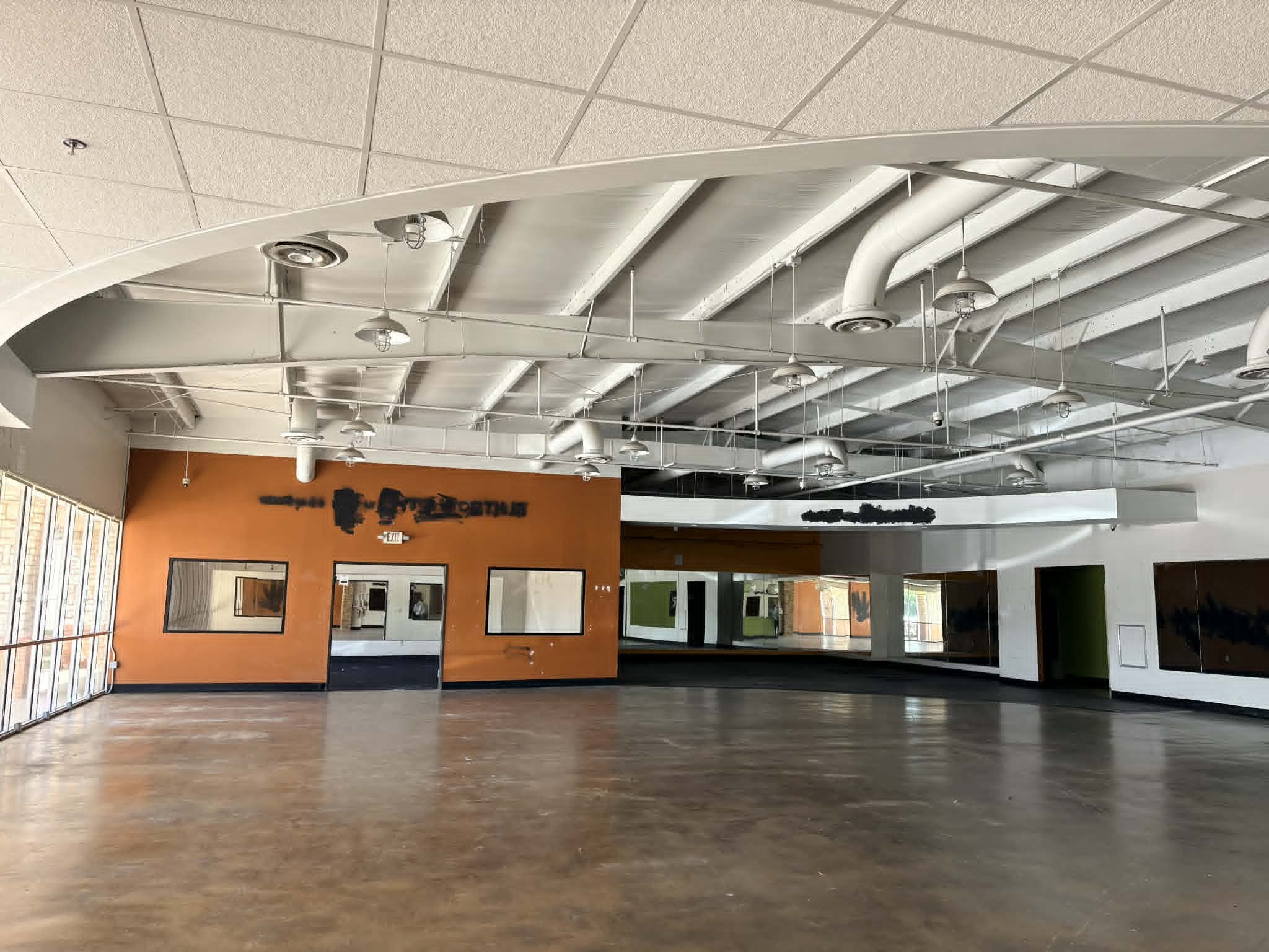 Interior of the future Chalk & Steel Co. pool and darts entertainment venue at 761 Keller Parkway in Keller, Texas before renovation.