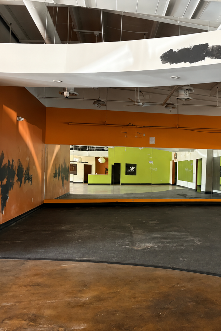 Interior of the future Chalk & Steel Co. pool and darts entertainment venue at 761 Keller Parkway in Keller, Texas before renovation.