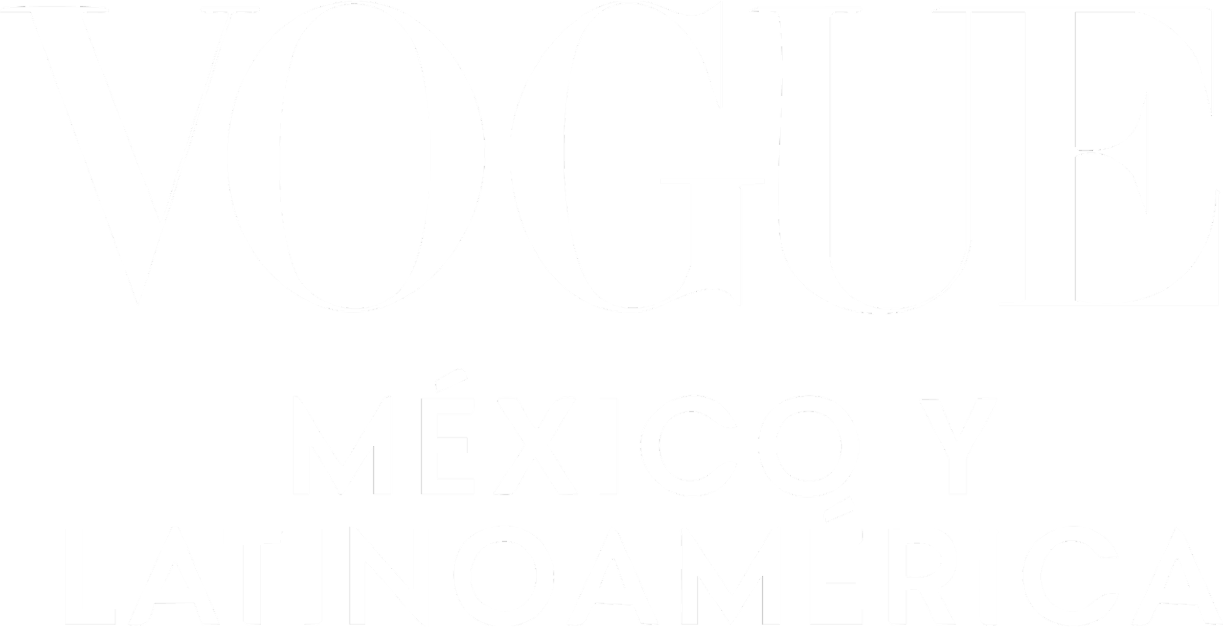 Text in white on black background that says 'Vogue México y Latin America'.