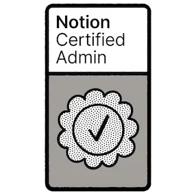 Notion Certified Admin badge with checkmark icon