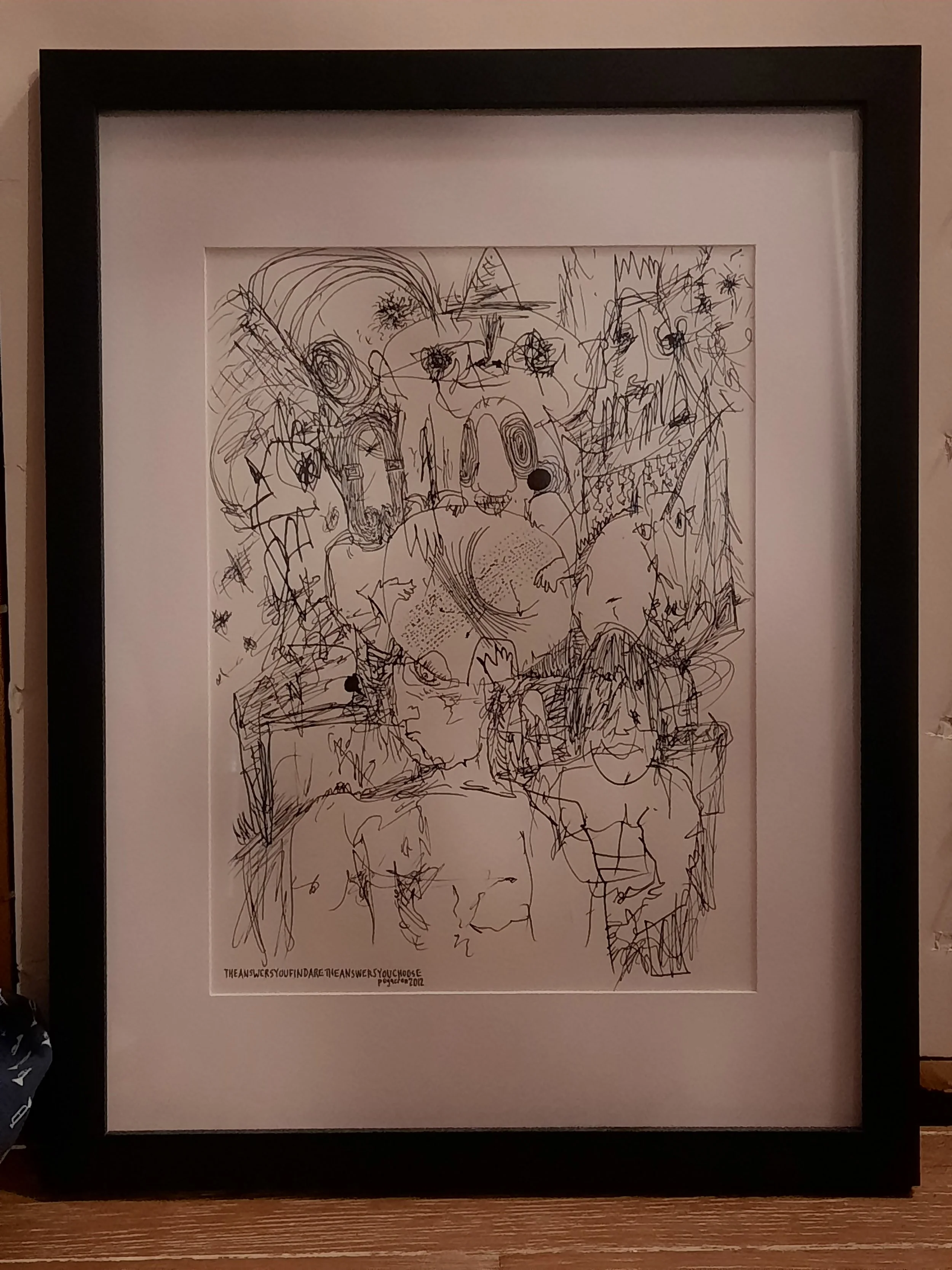 Framed pen and paper by Pegacron