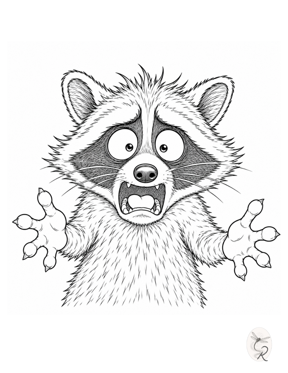 Rusty the Raccoon coloring page