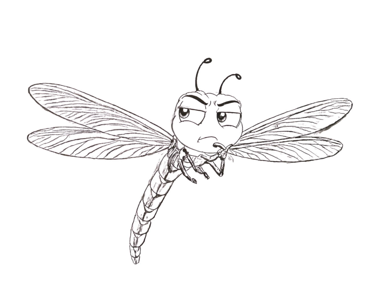 Jet the Dragonfly coloring page