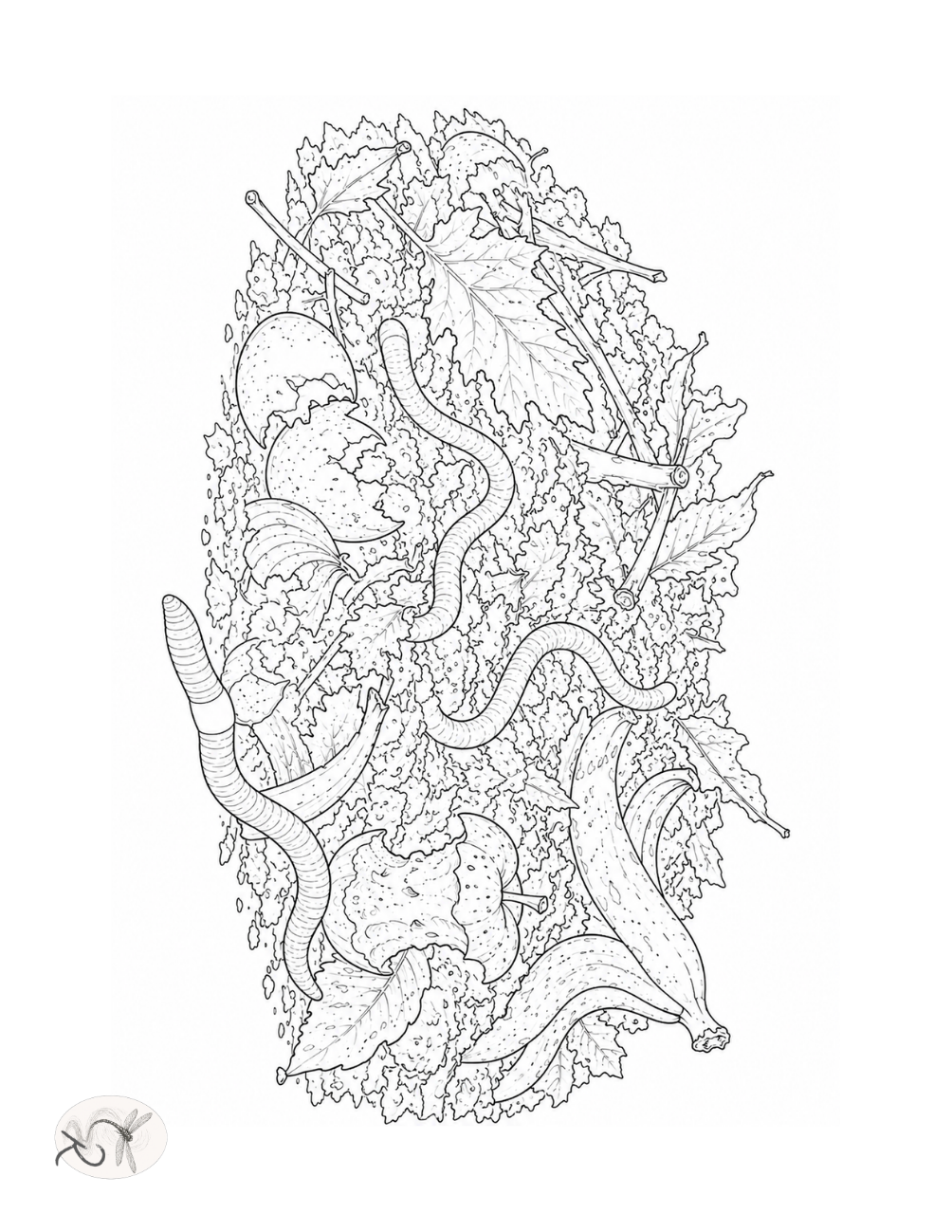 compost pile coloring page
