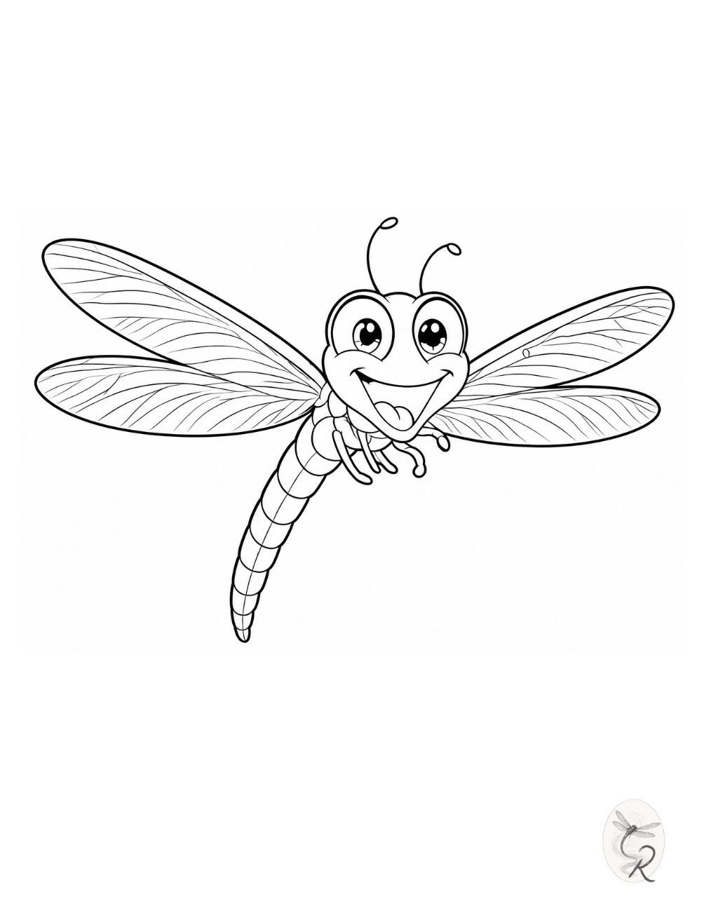 Jet the Dragonfly coloring page