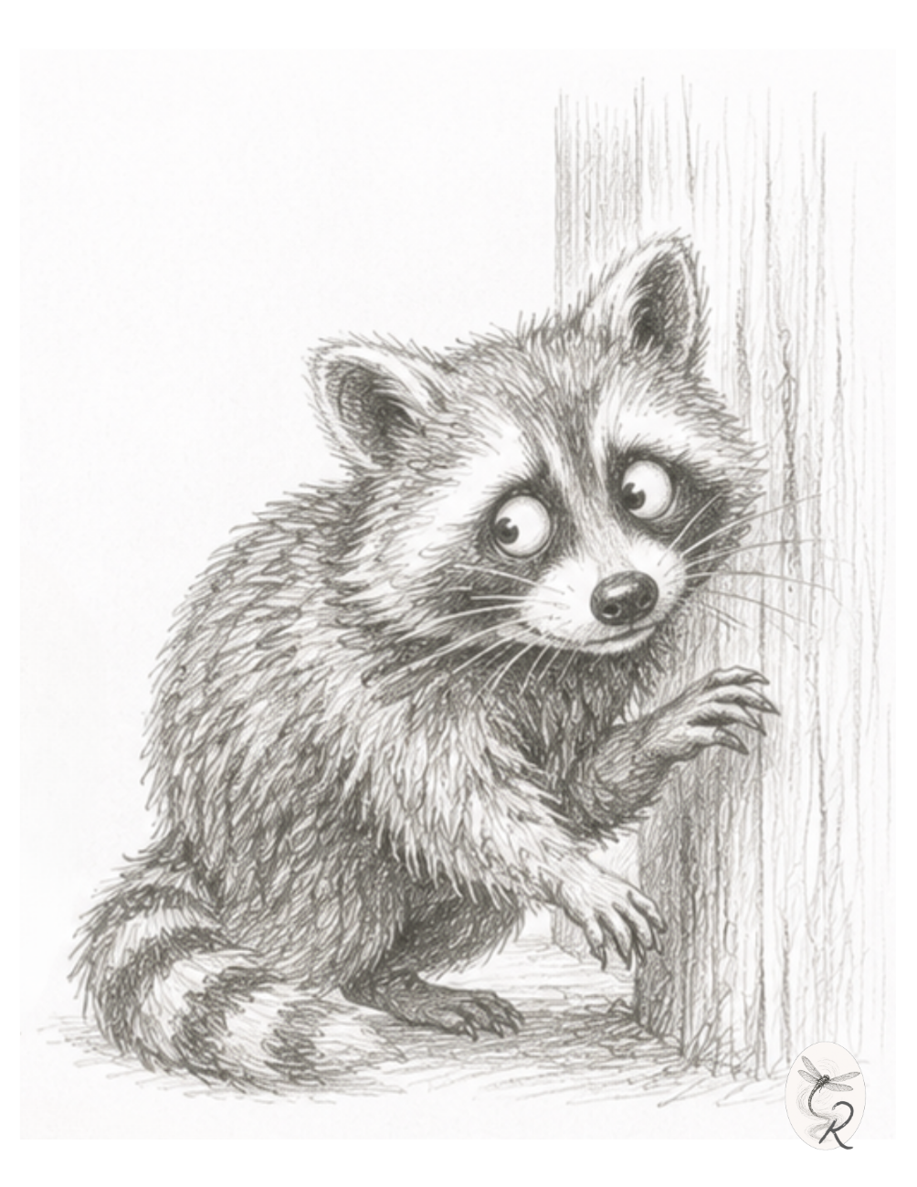 Rusty the Raccoon coloring page