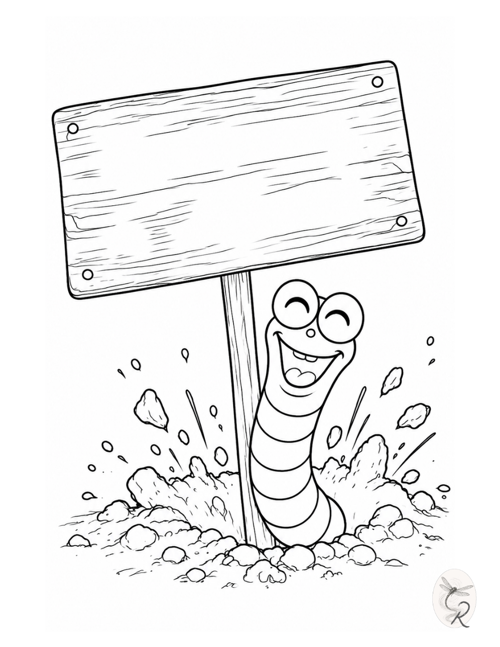Wiggles the Worm coloring page