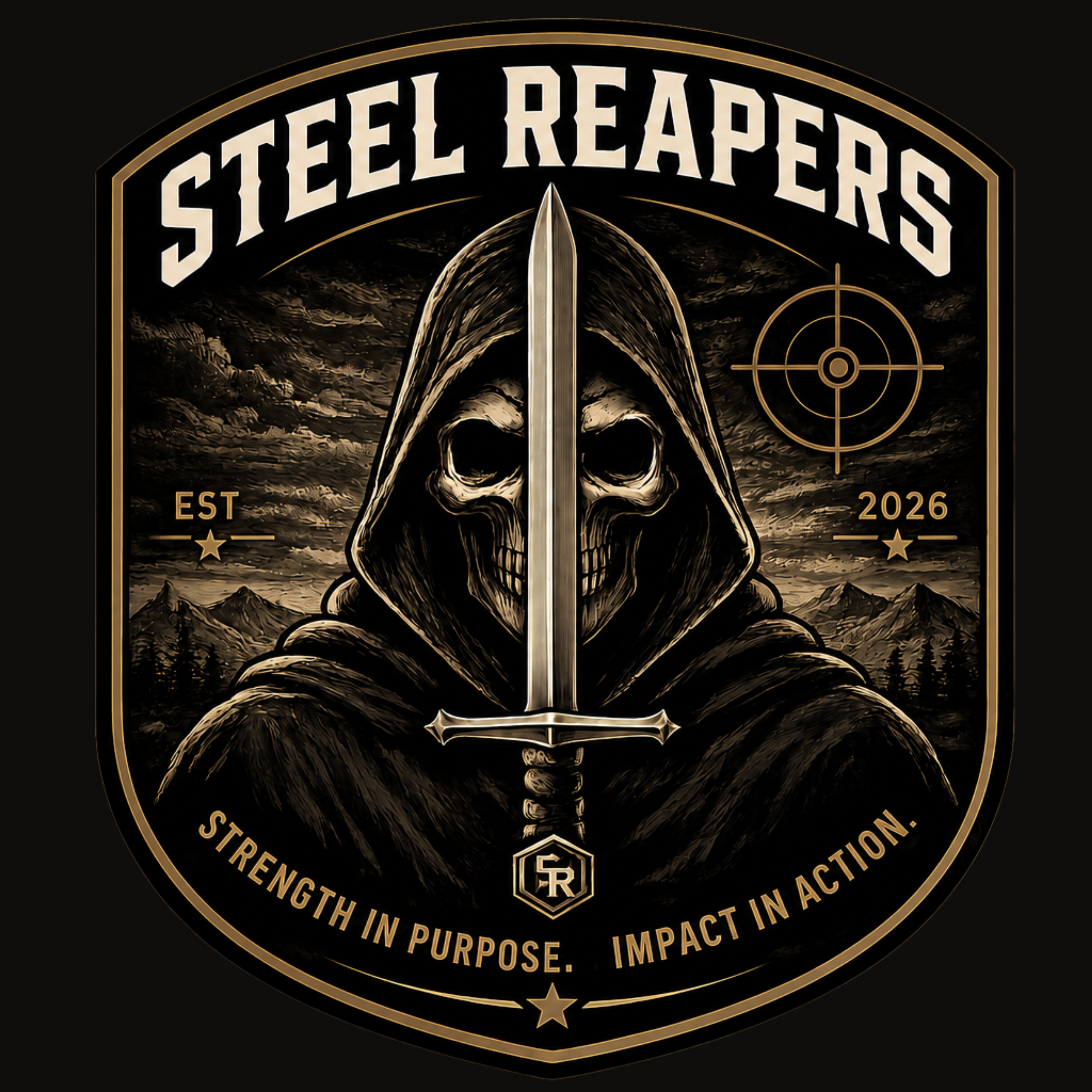 Steel Reapers brand identity and logo designed for a purpose driven apparel company