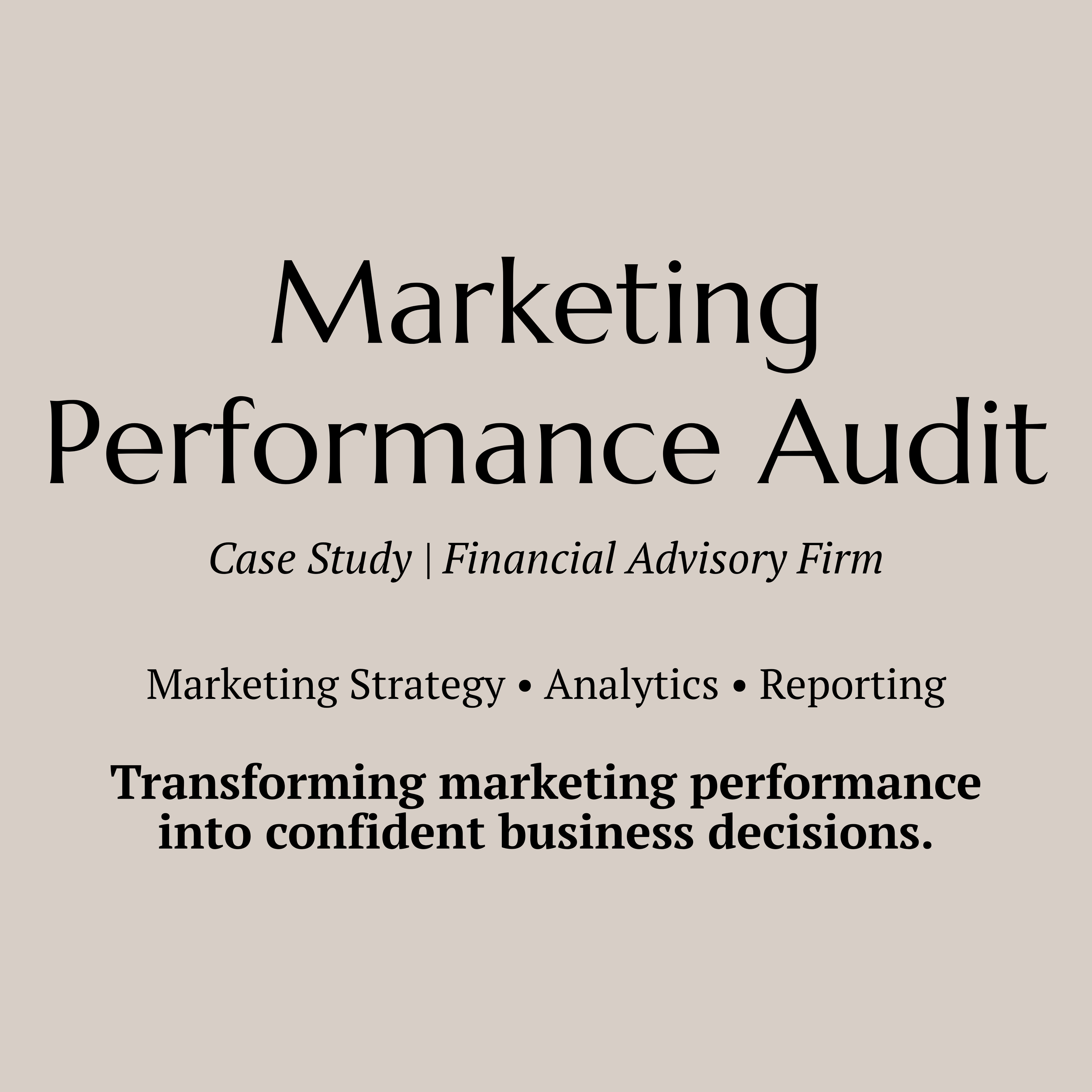 Marketing Performance Audit