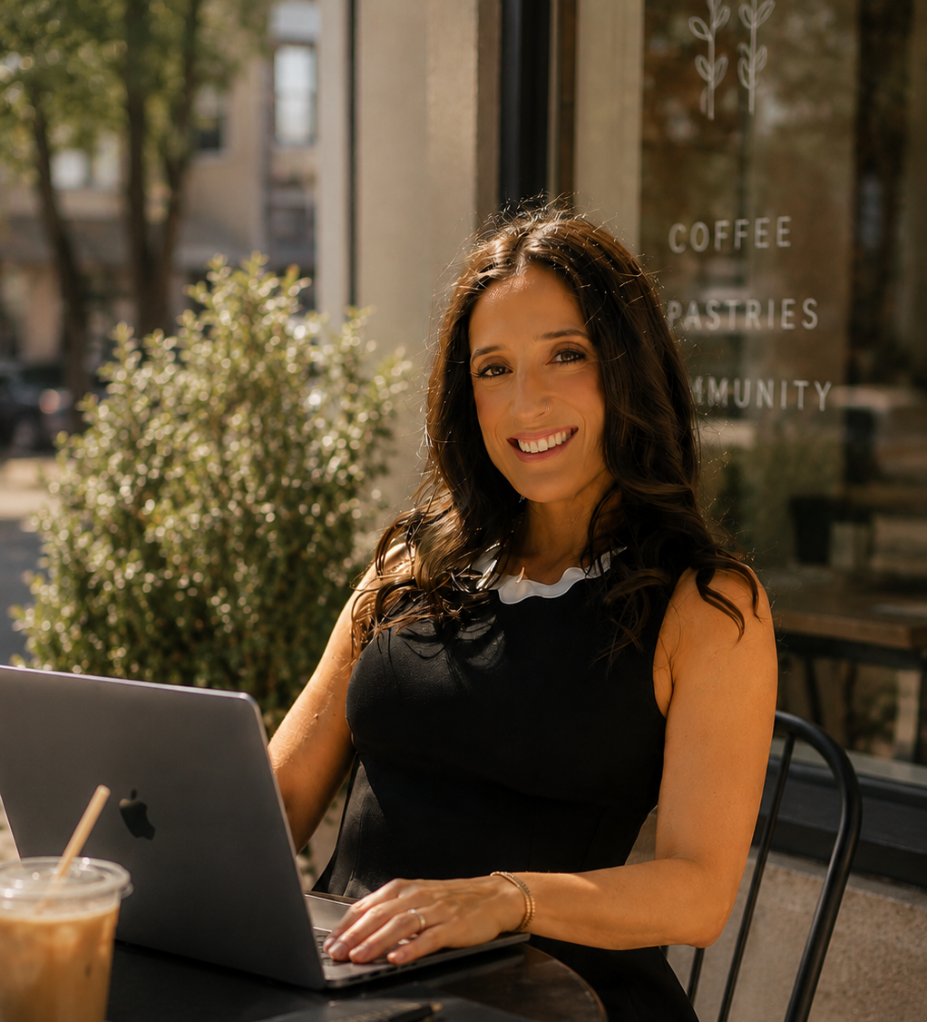 Robin Kristall working with clients on marketing strategy and analytics